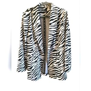 Women's XL Bagatelle Zebra Stripe Blazer.